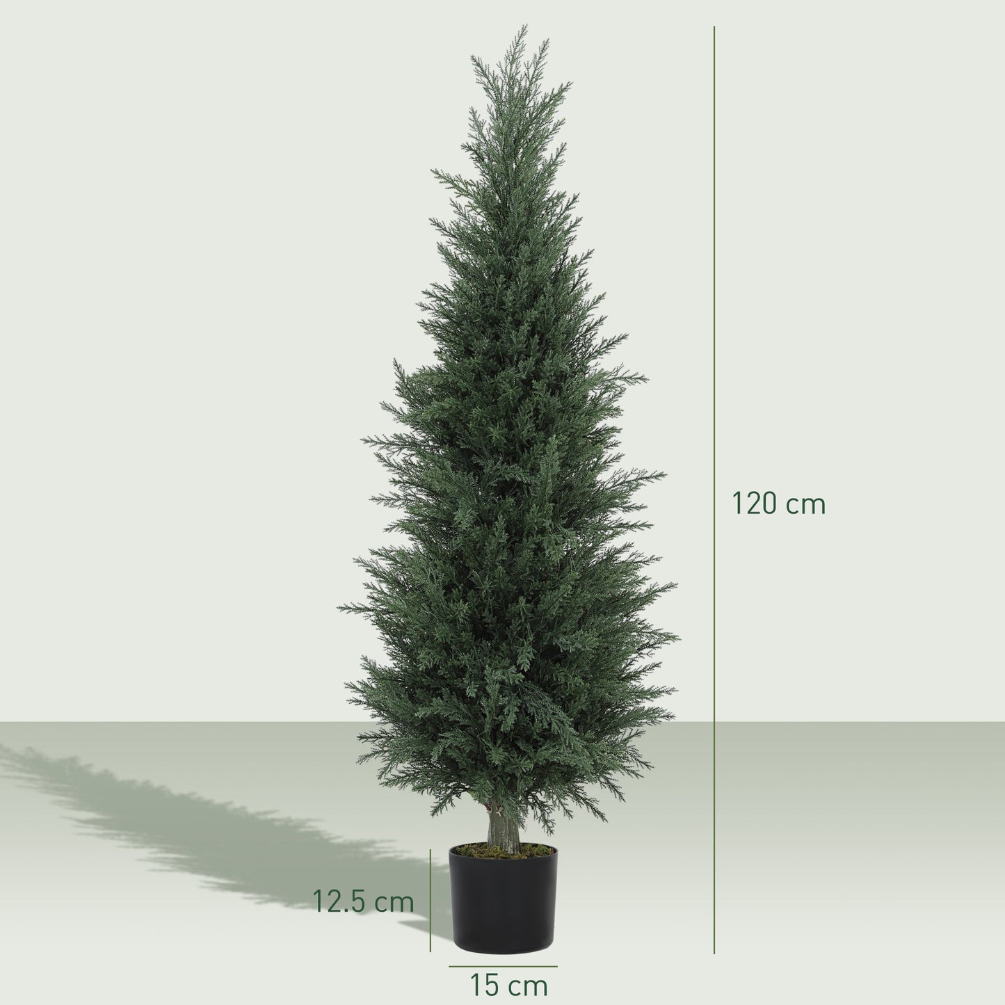 Set of 2 Decorative Artificial Plant, Cypress Tree in Pot 120 cm