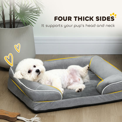 PawHut Washable Pet Sofa Bed for Cats and Dogs, Grey