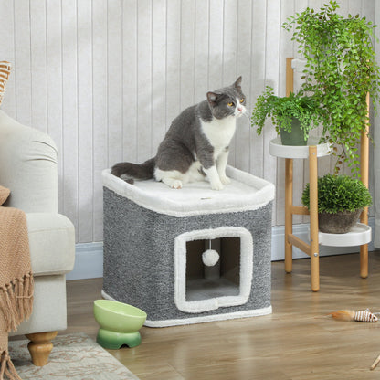 PawHut Cat House for Kittens, Grey