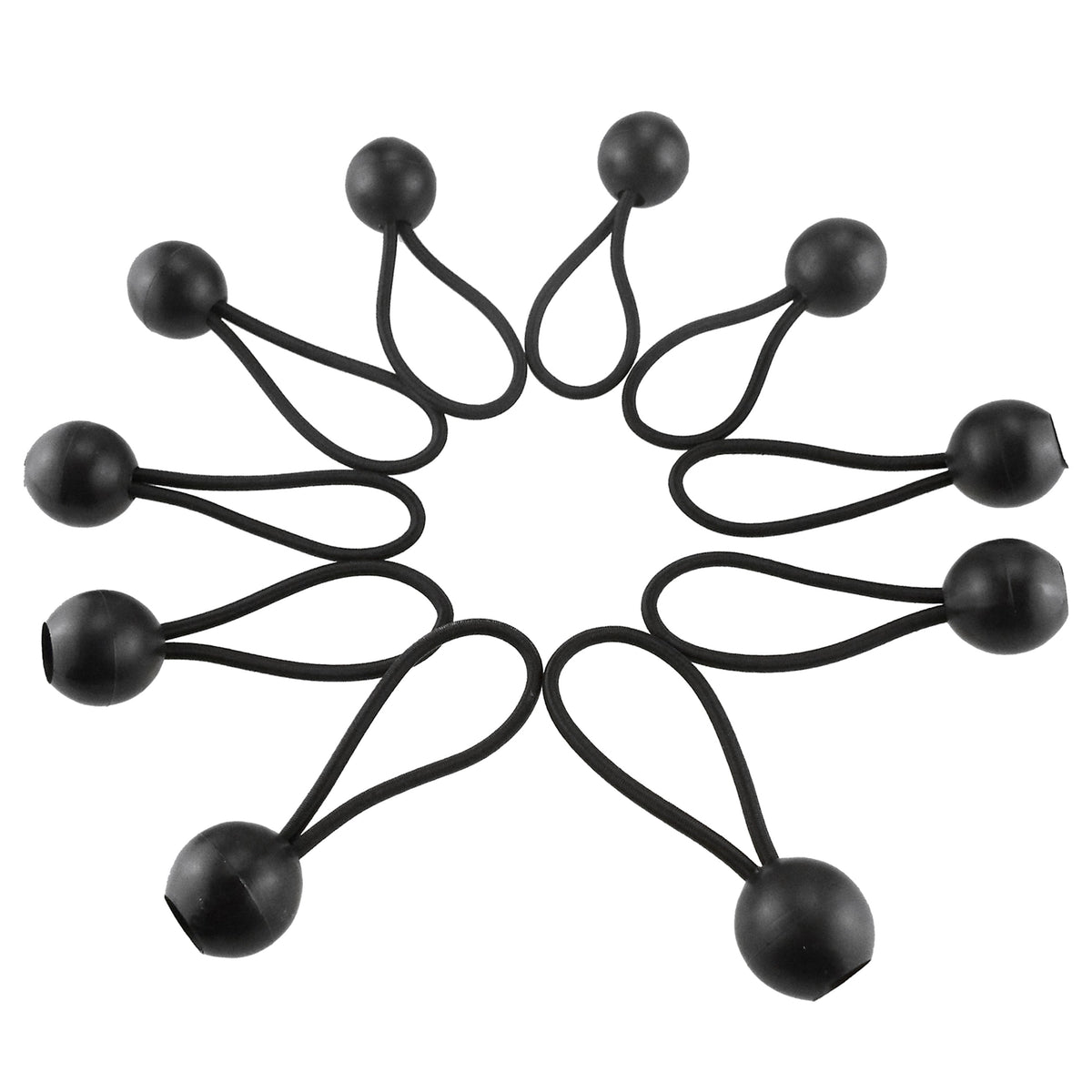 Black Ball Bungees – 10″, Pack of 10 or 100