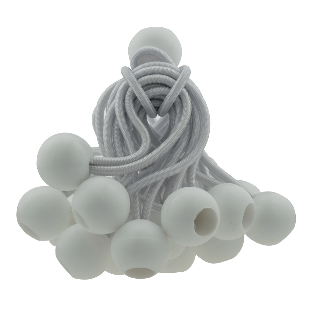 4″ White Bungee Ball Ties – Pack of 20 or 100