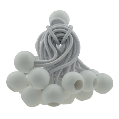 4″ White Bungee Ball Ties – Pack of 20 or 100