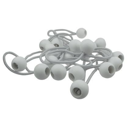 4″ White Bungee Ball Ties – Pack of 20 or 100