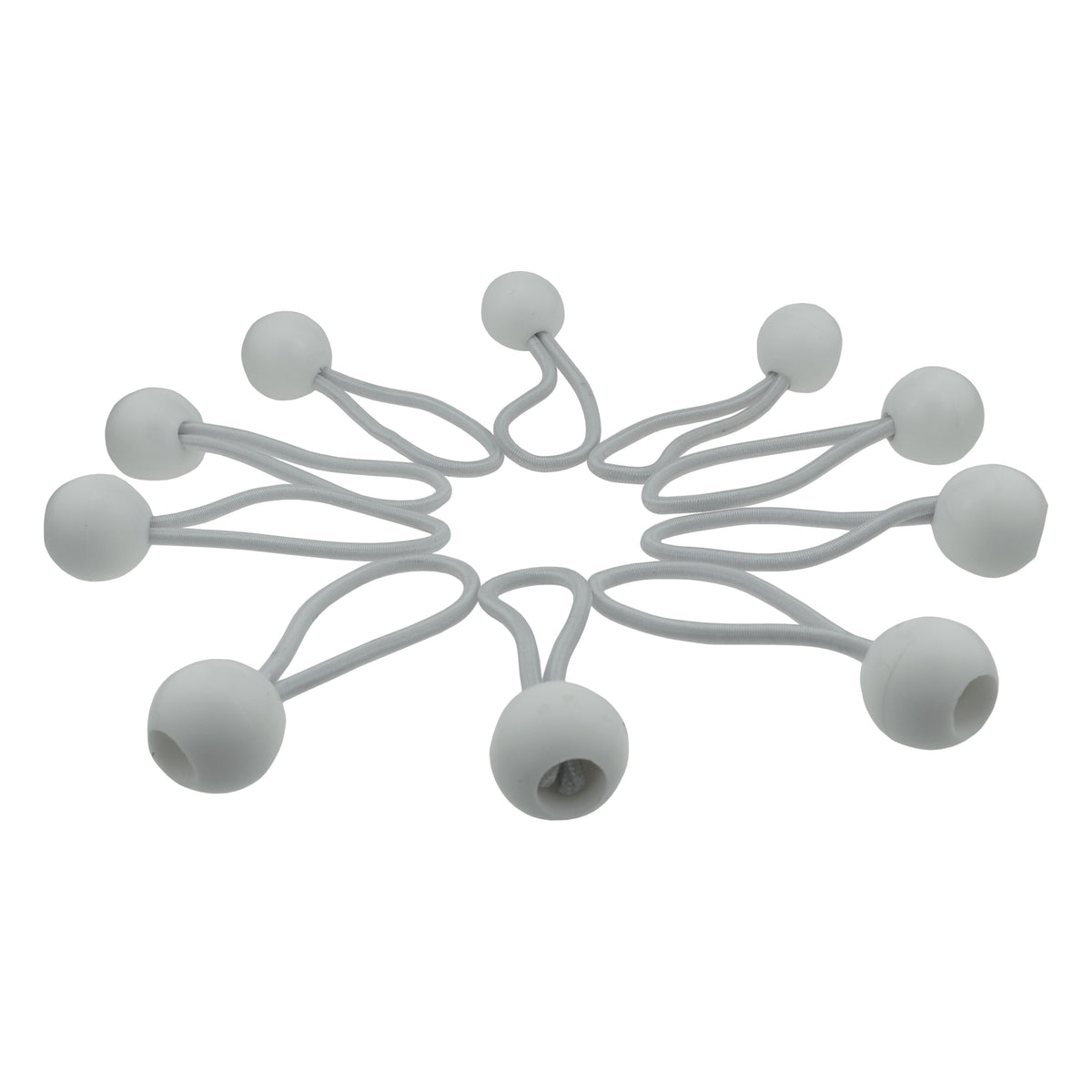 4″ White Bungee Ball Ties – Pack of 20 or 100