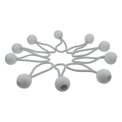 4″ White Bungee Ball Ties – Pack of 20 or 100