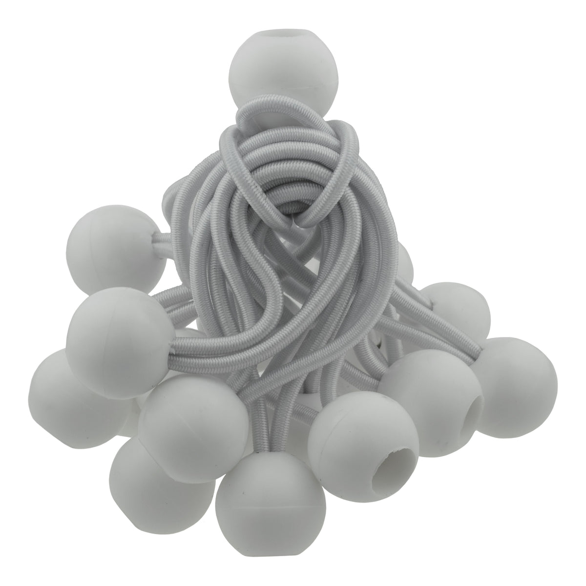 4″ White Bungee Ball Ties – Pack of 20 or 100