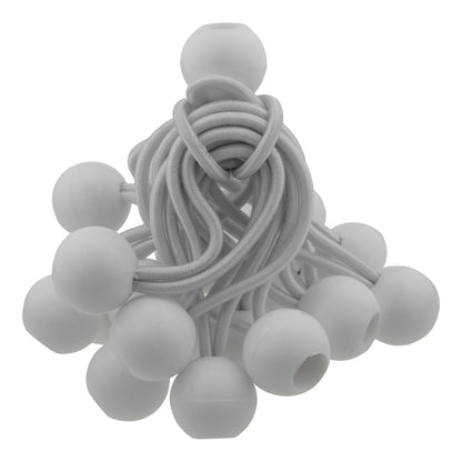4″ White Bungee Ball Ties – Pack of 20 or 100