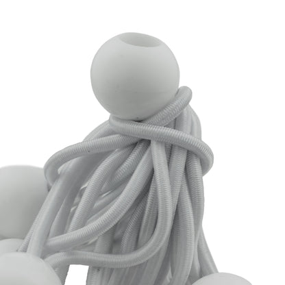 4″ White Bungee Ball Ties – Pack of 20 or 100