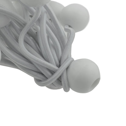 4″ White Bungee Ball Ties – Pack of 20 or 100