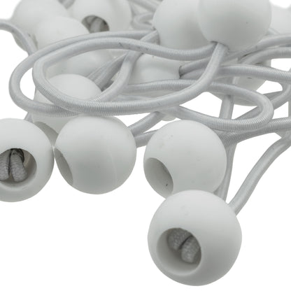 4″ White Bungee Ball Ties – Pack of 20 or 100
