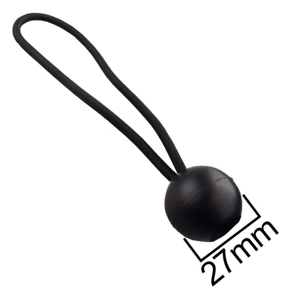 Black Bungee Ball Tie Set – 30 Pieces in 4″, 6″ & 10″ Sizes
