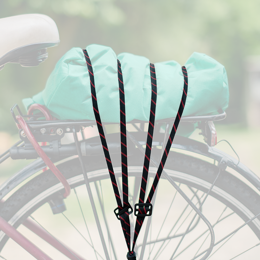 Black Bradas60cm elastic spider strap withPVC-coated hooks for light fastening.