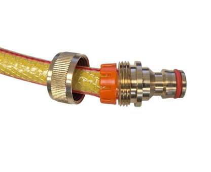 Brass BR-2122 Hose-End Connector – ½″ Hose to Male Snap-On