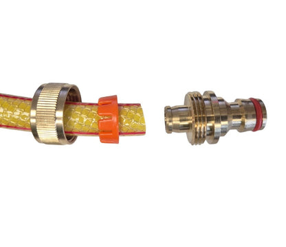 Brass BR-2122 Hose-End Connector – ½″ Hose to Male Snap-On