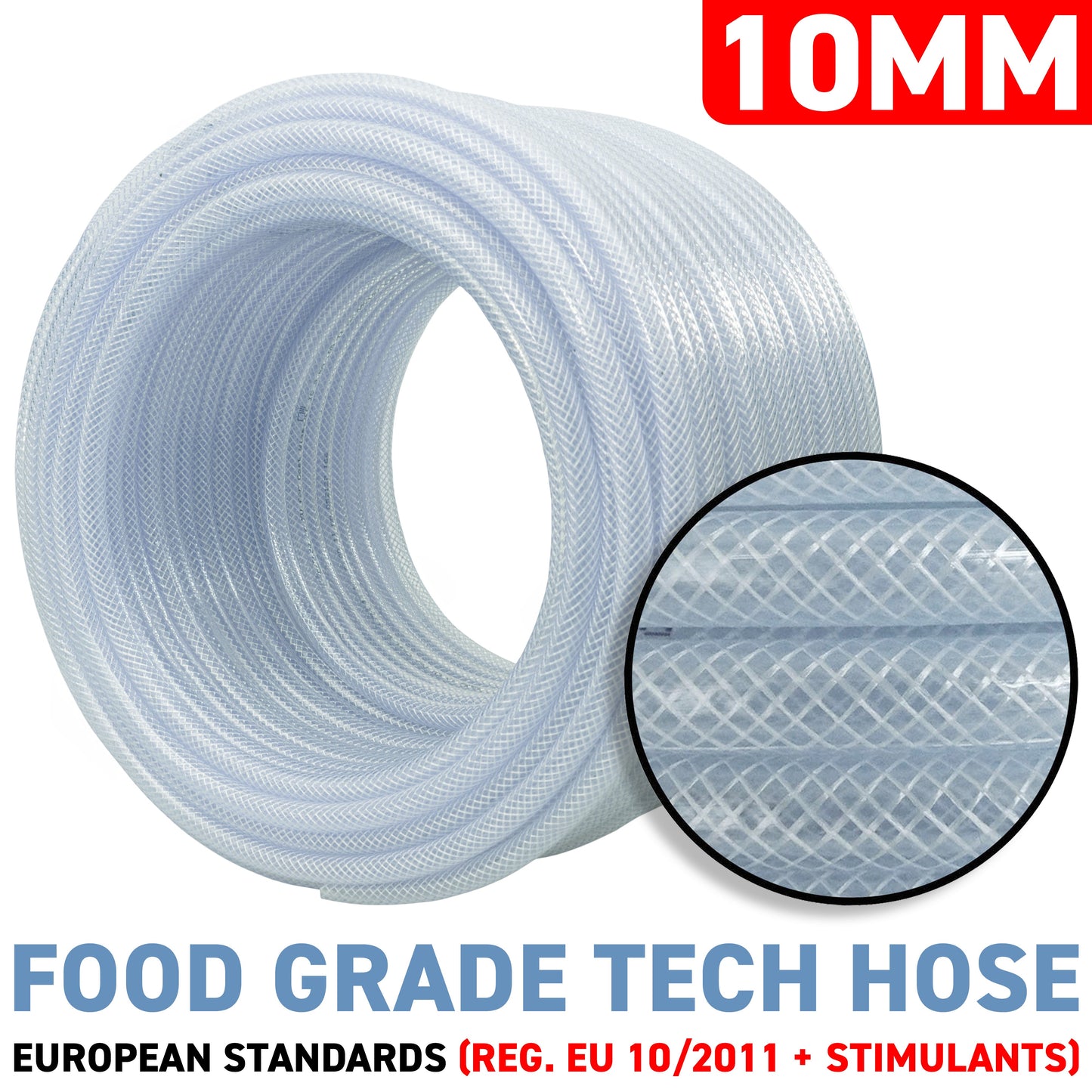 10mm Transparent Braided Reinforced PVC Hose