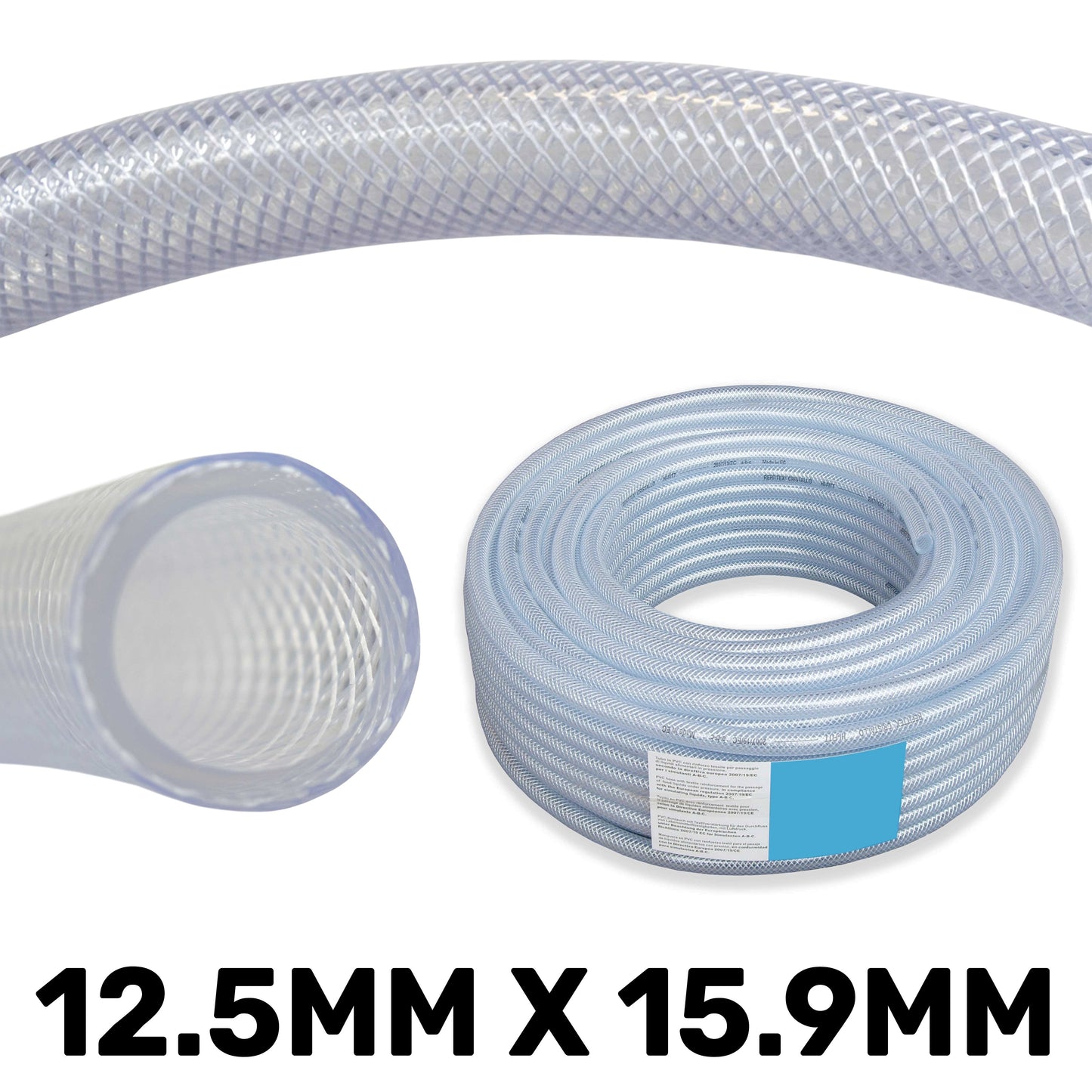 12.5mm Transparent Braided Reinforced PVC Hose