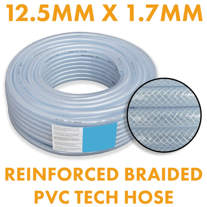 12.5mm Transparent Braided Reinforced PVC Hose