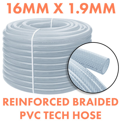 16mm Transparent Braided Reinforced PVC Hose