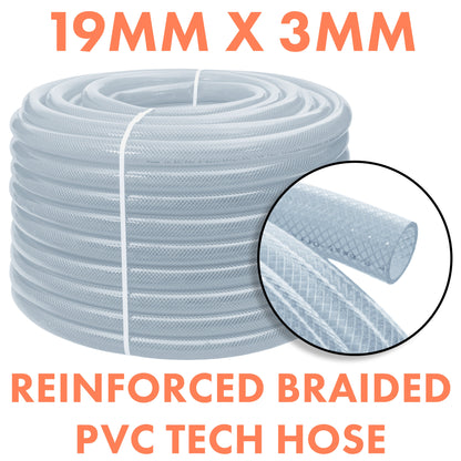 19mm Transparent Braided Reinforced PVC Hose