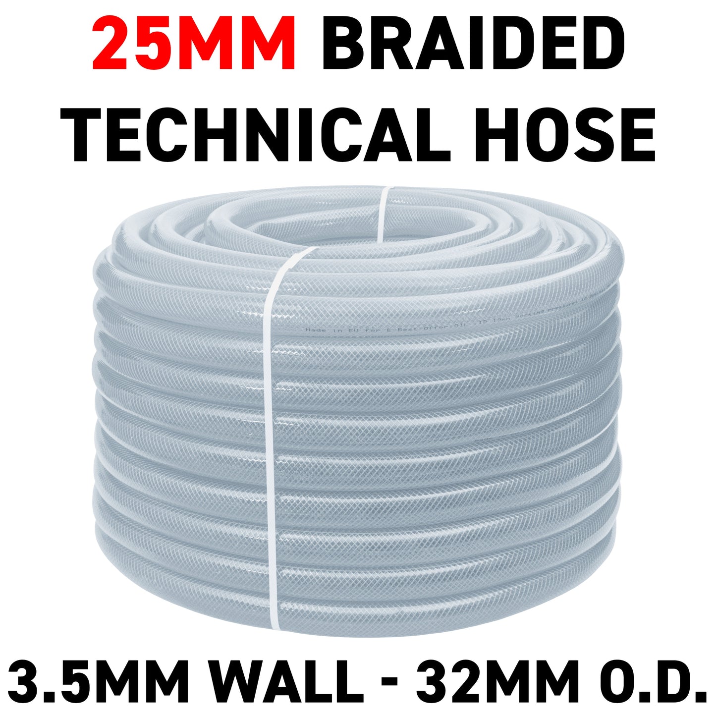 25mm Transparent Braided Reinforced PVC Hose
