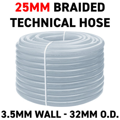 25mm Transparent Braided Reinforced PVC Hose