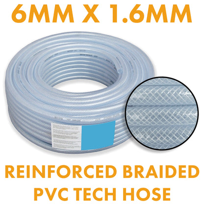 6mm Transparent Braided Reinforced PVC Hose