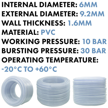 6mm Transparent Braided Reinforced PVC Hose