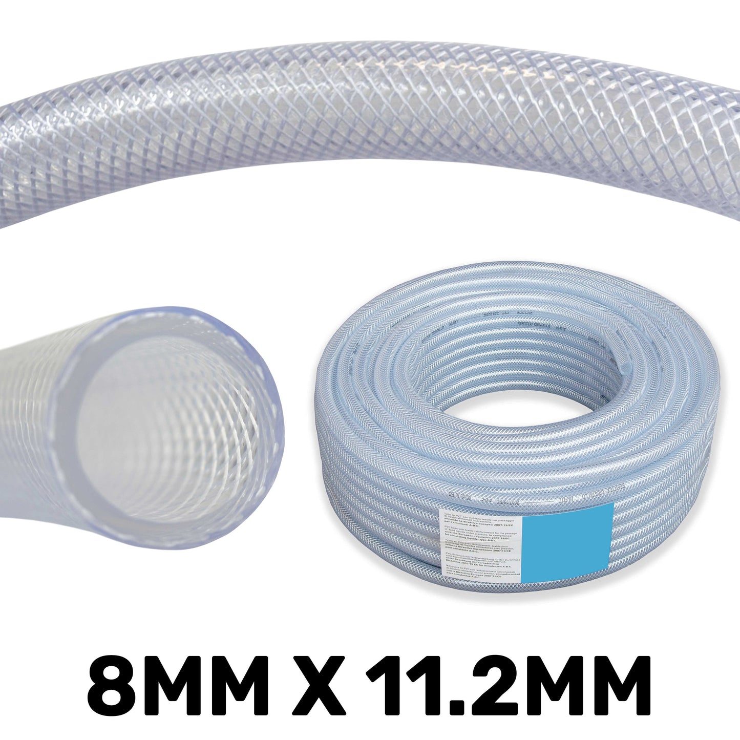 8mm Transparent Braided Reinforced PVC Hose