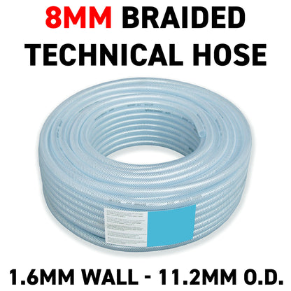 8mm Transparent Braided Reinforced PVC Hose
