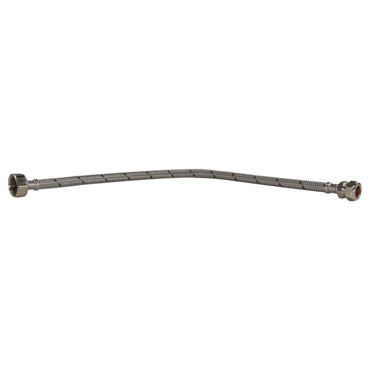 Braided Flexi Hose – 500mm, 15mm Compression to ¾″ BSP Female