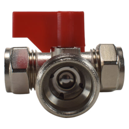 Brass Tee Valve – 15mm Compression with ¾″ BSP Male Branch