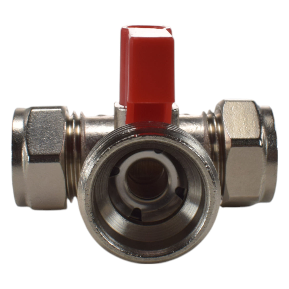 Brass Tee Valve – 15mm Compression with ¾″ BSP Male Branch