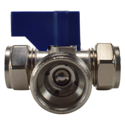 Brass Tee Valve – 15mm Compression with ¾″ BSP Male Branch