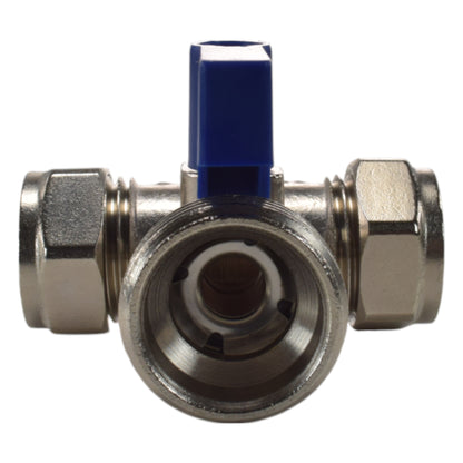 Brass Tee Valve – 15mm Compression with ¾″ BSP Male Branch