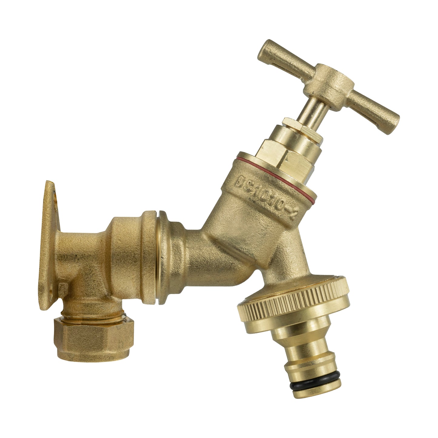 22mm Brass Wall Flange Kit with Brass Quick Connect Tap