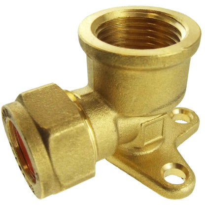 15mm Brass Wall Flange Kit with Double Lever Quick Connect Tap