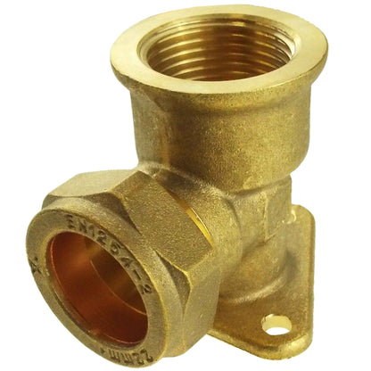 15mm Brass Wall Flange Kit with Lever Valve + Click Lock