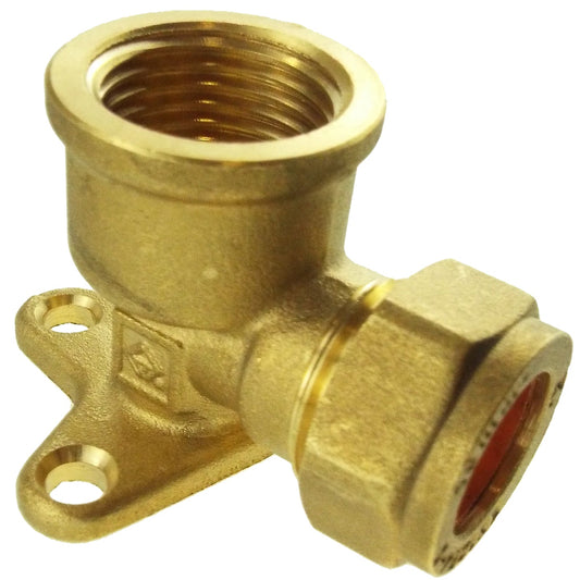 Brass Wall Mount for Copper Pipe 15mm - 1/2"BSPF