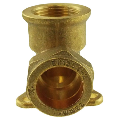 22mm Brass Wall Flange Kit with Brass Barbed Tap