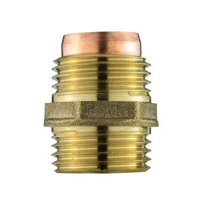 Brass Compression Adapter – 15mm Pipe × ¾″ BSP Male