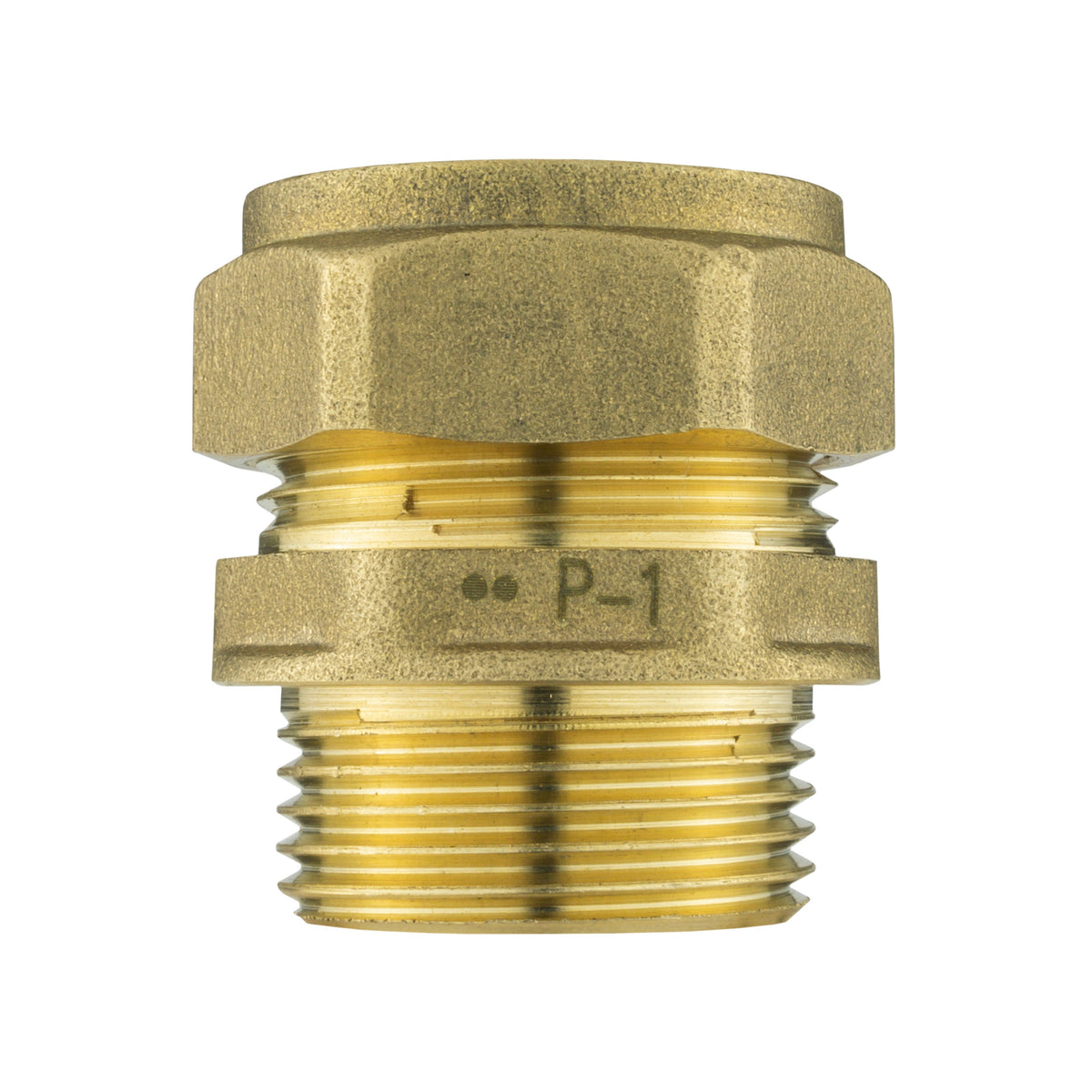 Brass Compression Adapter – 22mm Pipe × ¾″ BSP Male