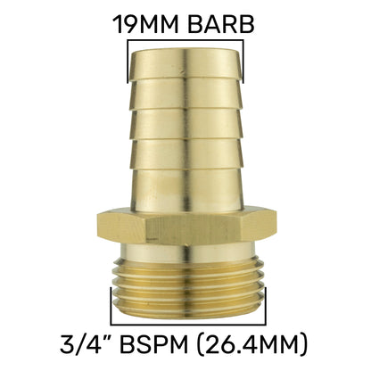 Inline Valve Kit – 19mm Brass Barb to ¾″ BSP Female Outlet