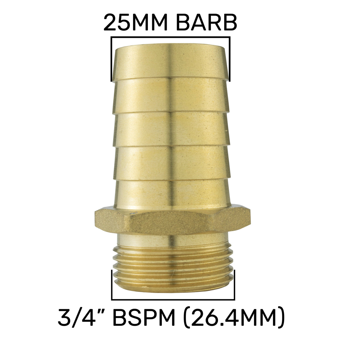 25mm Brass Barb to Male Quick-Connect Valve Kit