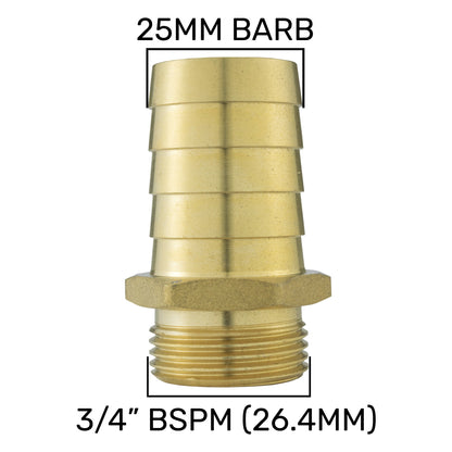 25mm MDPE Wall Kit – 25mm Brass Hose Barb