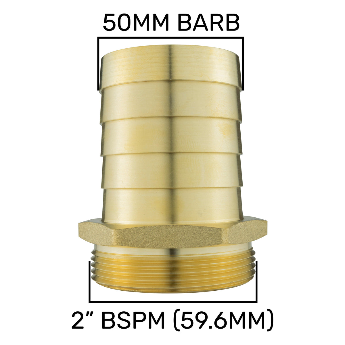 IBC S60X6 Adapter with Brass 50mm Hose Tail