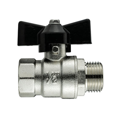 15mm Copper Wall Plate with Butterfly Valve – ½″ BSP
