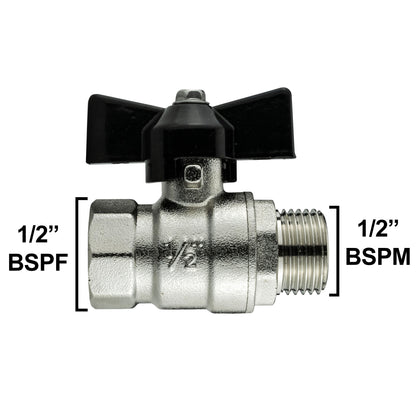 15mm Brass Wall Flange Kit with Bib Valve + Click Lock