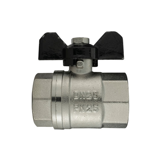 Brass Nickel-Plated Butterfly Bib Valve
