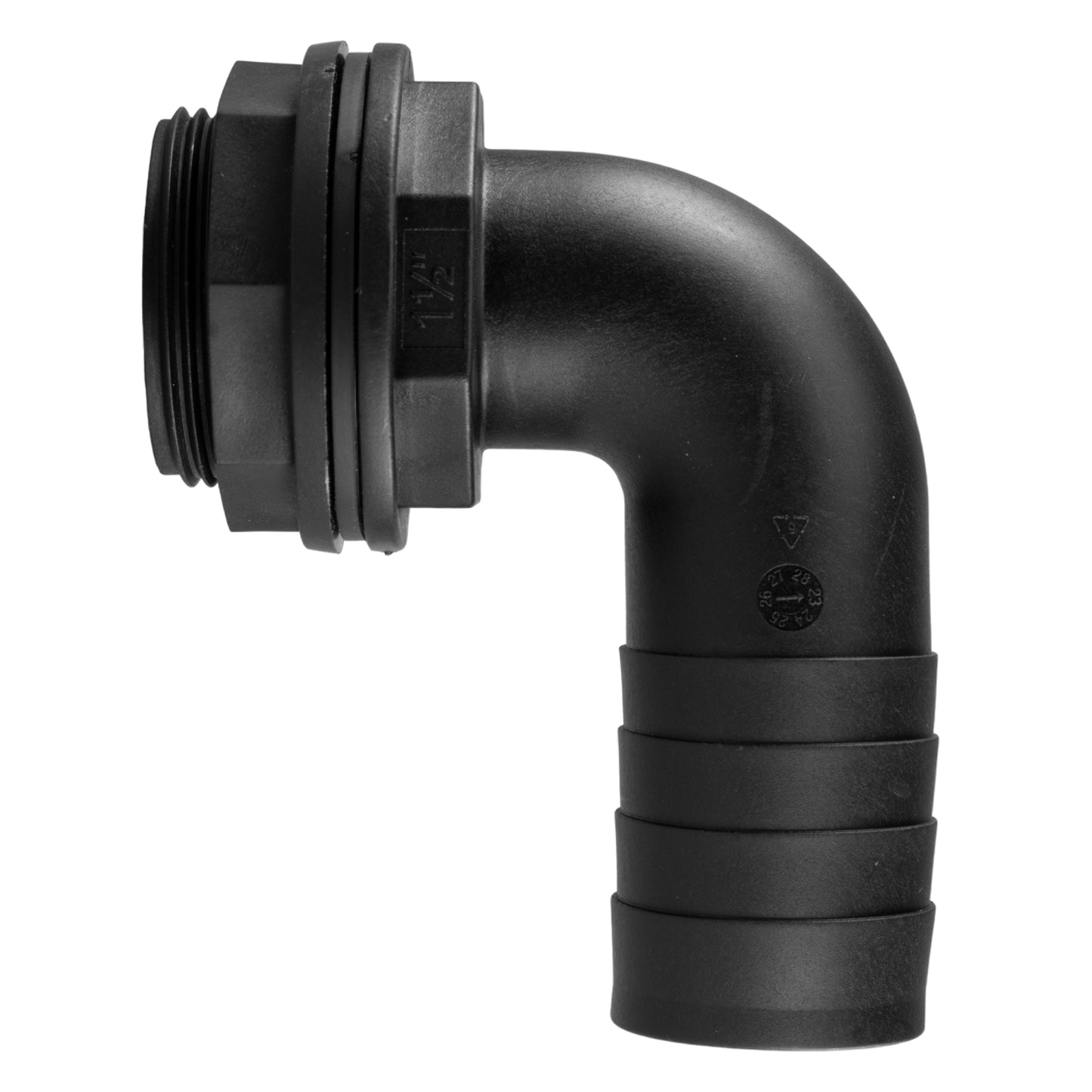 Water Butt Tank Connector 90 Degree Elbow 1.5"BSPM - 1.5" Barb