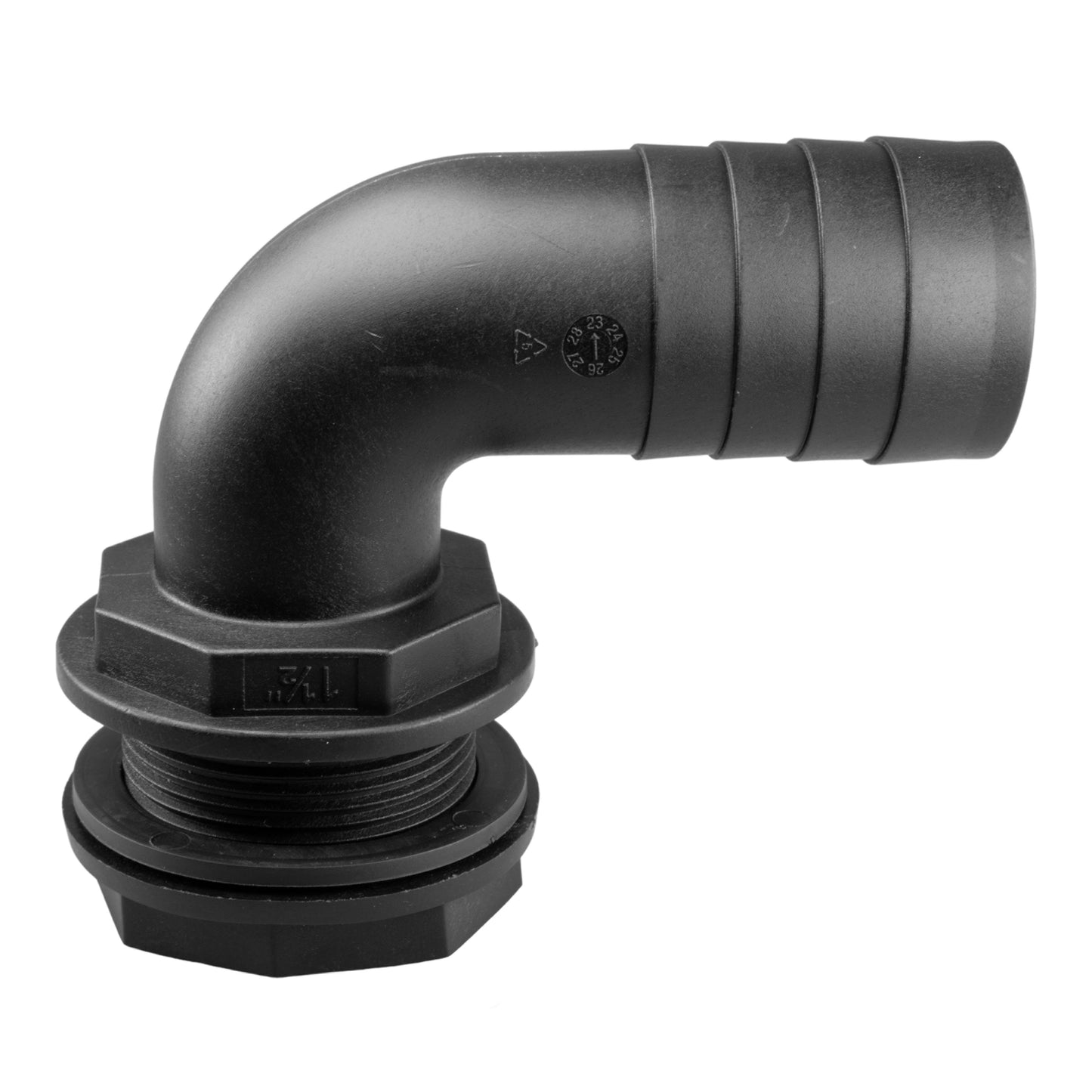 Water Butt Tank Connector 90 Degree Elbow 1.5"BSPM - 1.5" Barb